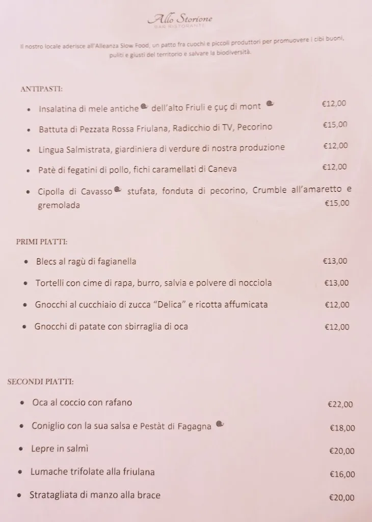 Menu_Ristorante Allo Storione_Prata di Pordenone_immagine_1