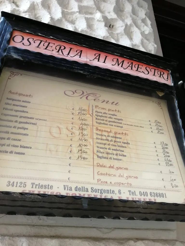 Menu_Osteria Ai Maestri Trieste_Provincia di Trieste_image_1