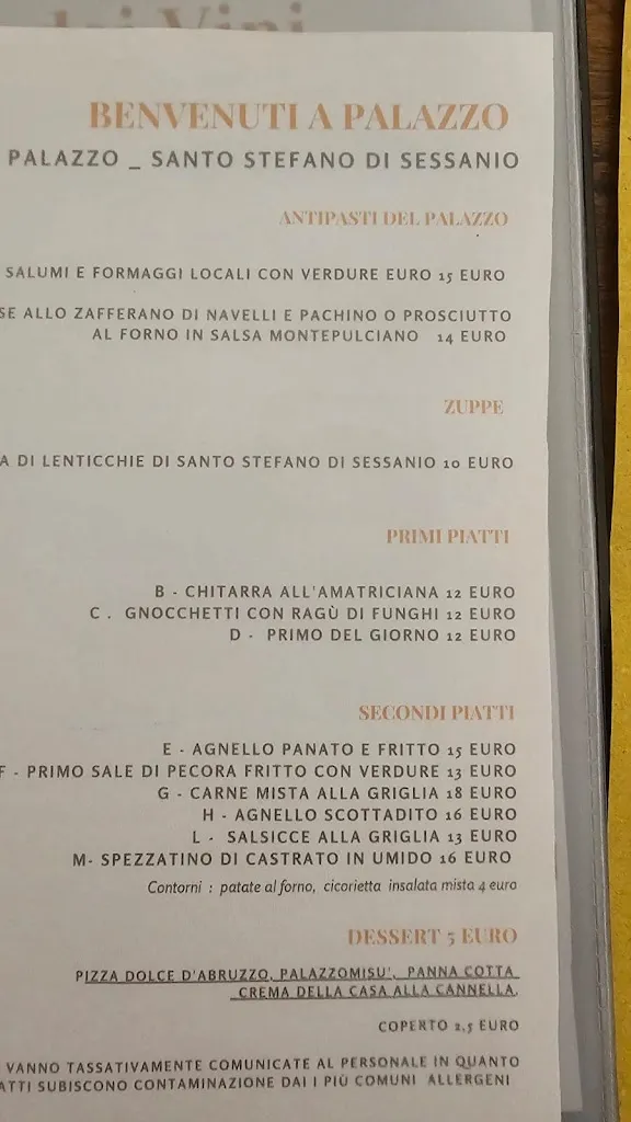 Menu_Il Palazzo locanda e residence_Santo Stefano di Sessanio_image_1