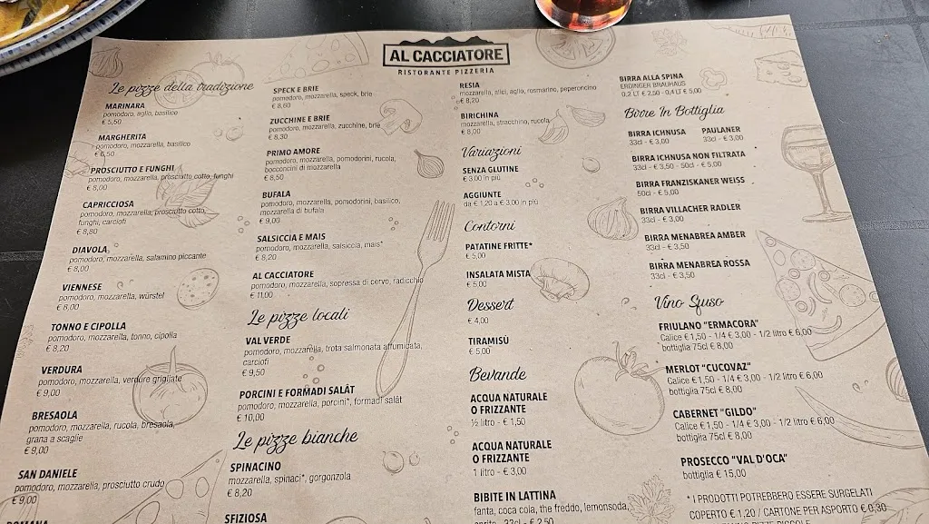Menu_Pizzeria Bar Ristorante Al Cacciatore_Rigolato_immagine_1