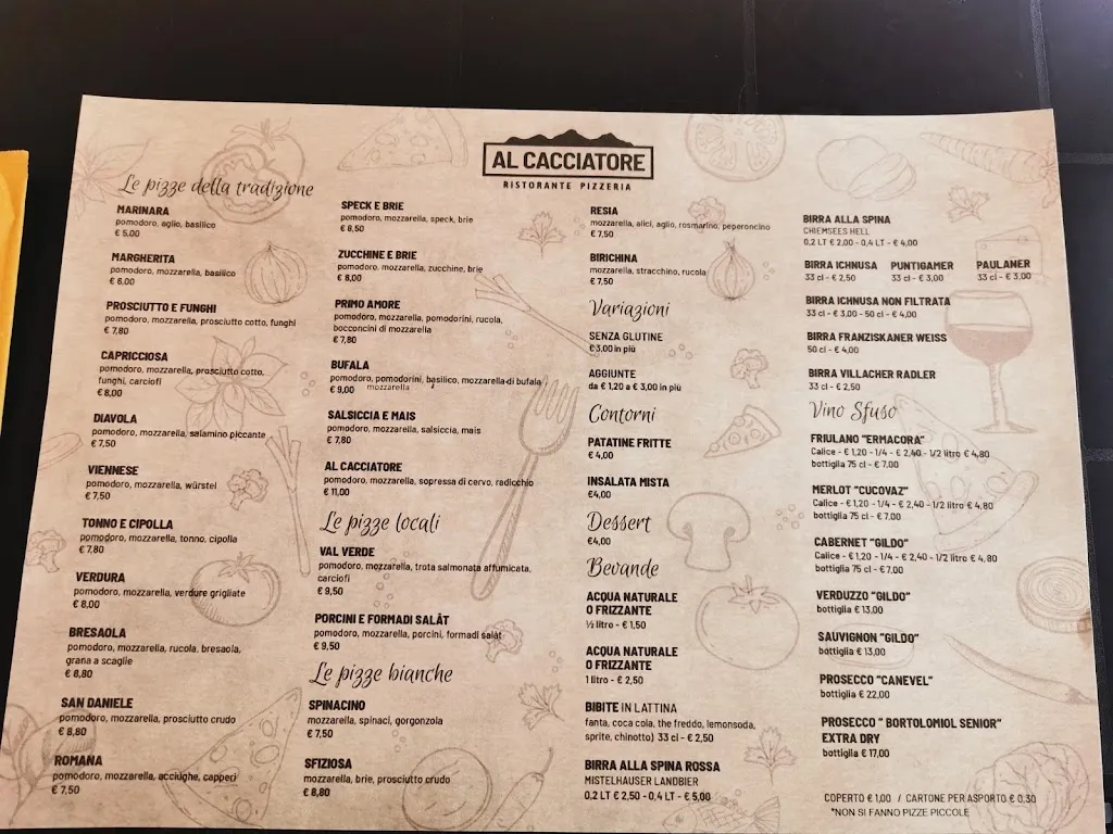 Menu_Pizzeria Bar Ristorante Al Cacciatore_Rigolato_immagine_2
