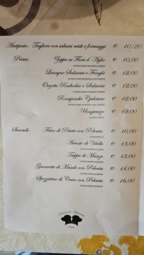 Menu_Osteria Alla Speranza - Ristorante Trattoria_Resiutta_image_1