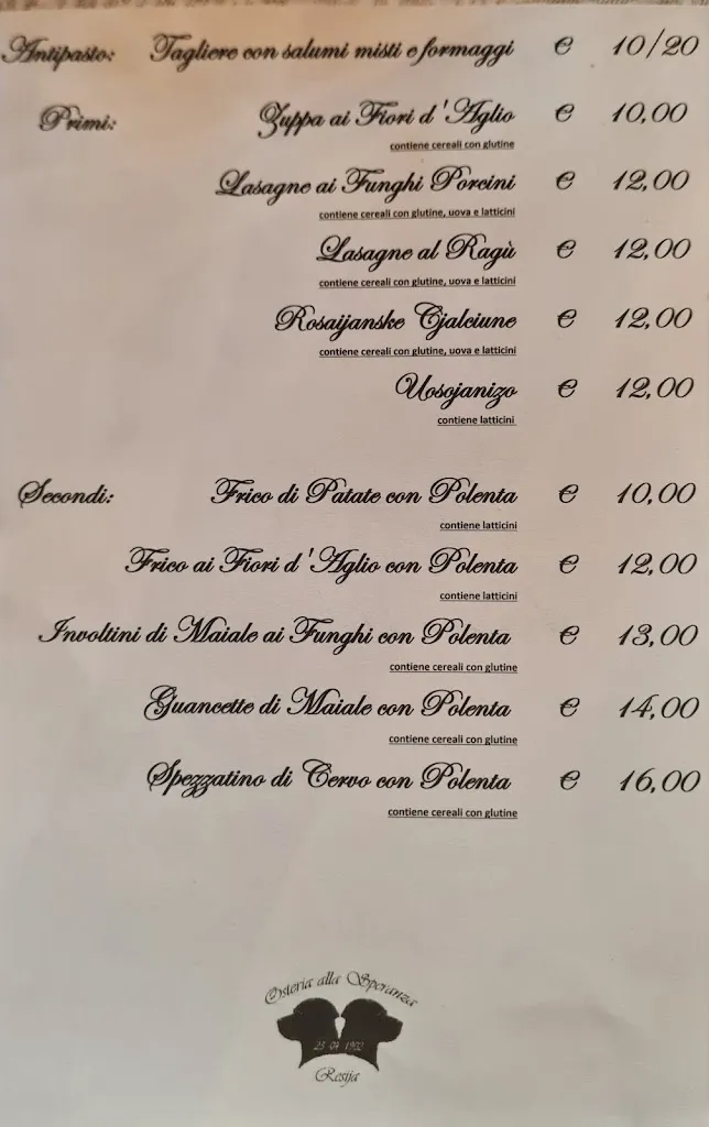 Menu_Osteria Alla Speranza - Ristorante Trattoria_Resiutta_image_4