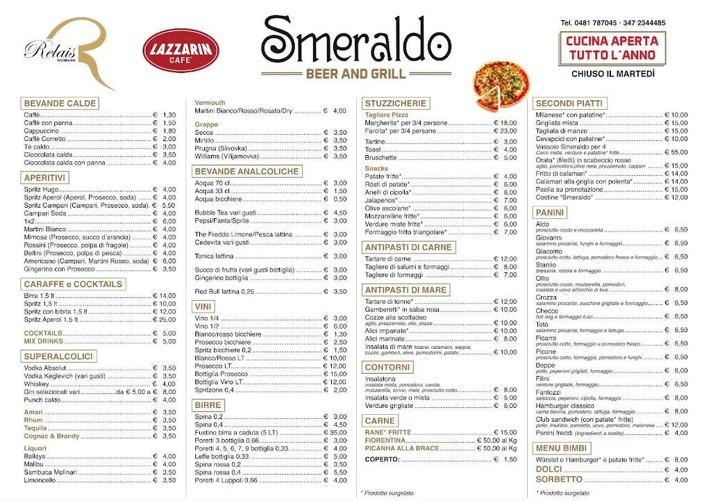 Menu_Smeraldo beer and grill paninoteca relais ai laghetti ristorante_Romans d'Isonzo_image_2