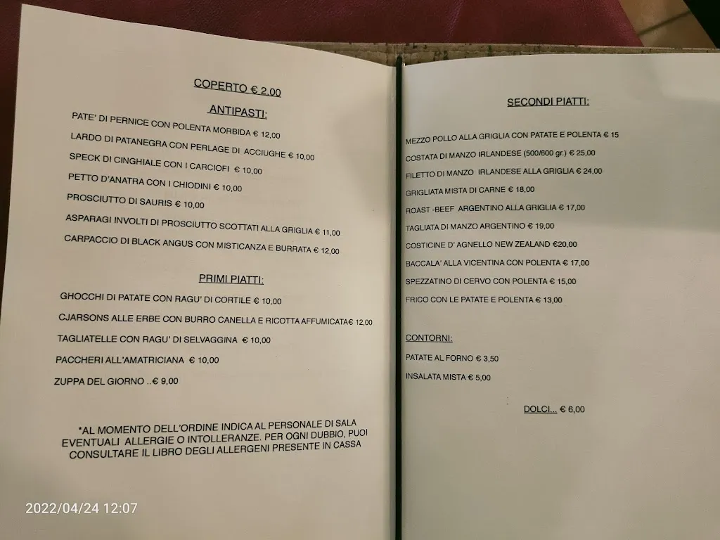 Menu_Osteria al Rustico_San Martino al Tagliamento_immagine_1