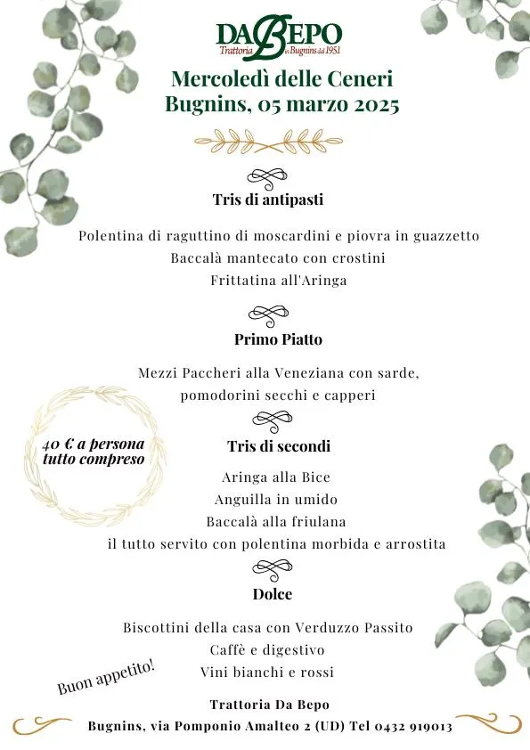 Menu_Trattoria Ristorante da Bepo in Bugnins - cucina tipica friulana_San Martino al Tagliamento_image_2