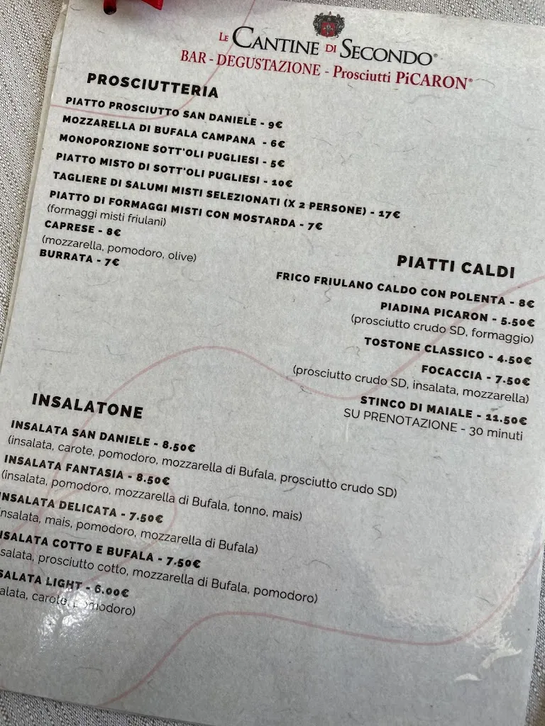 Menu_Degustazione Prosciutti Picaron_San Daniele del Friuli_image_1