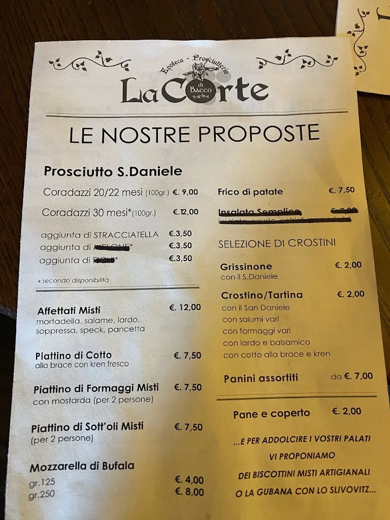 Menu_Enoteca Prosciutteria La Corte di Bacco_San Daniele del Friuli_image_2