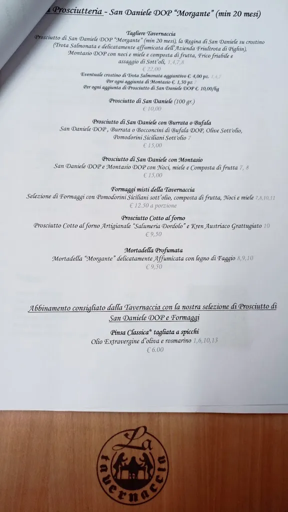Menu_La Tavernaccia - Hosteria l'Altra Campana - Prosciutteria Ristorantino_San Daniele del Friuli_immagine_3