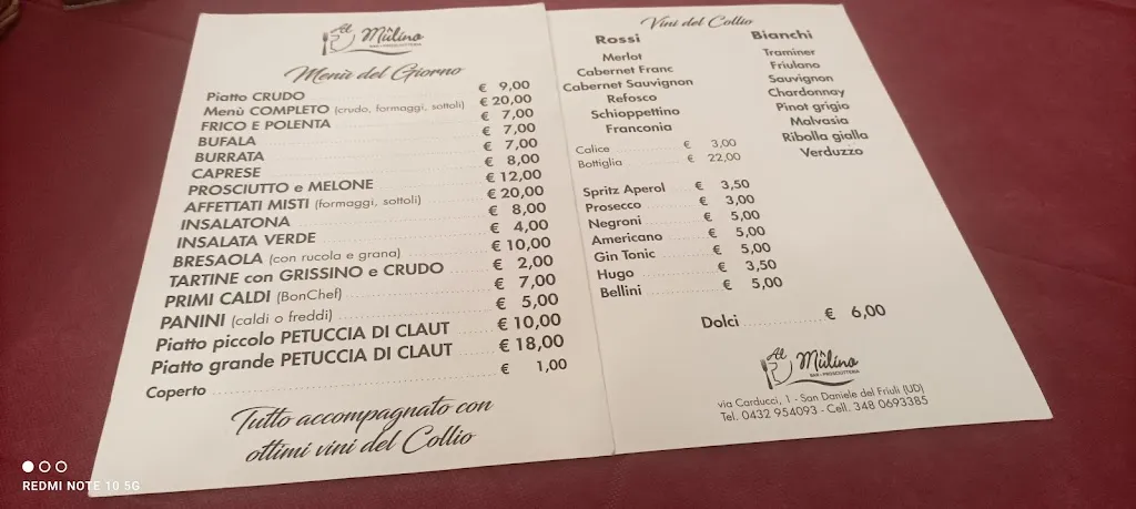 Menu_Prosciutteria Al Mulino_San Daniele del Friuli_image_1