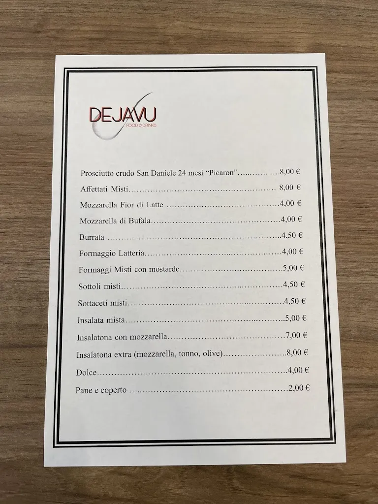 Menu_Dejavu San Daniele_San Daniele del Friuli_image_1
