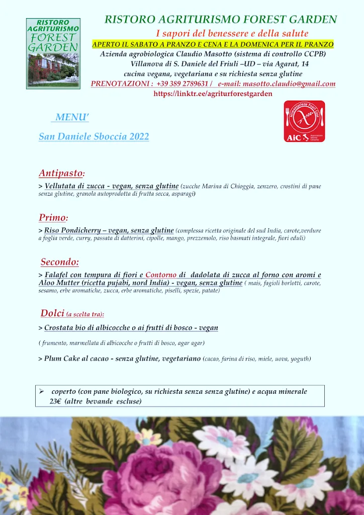 Menu_Ristorante Agriturismo Forest Garden_San Daniele del Friuli_immagine_1
