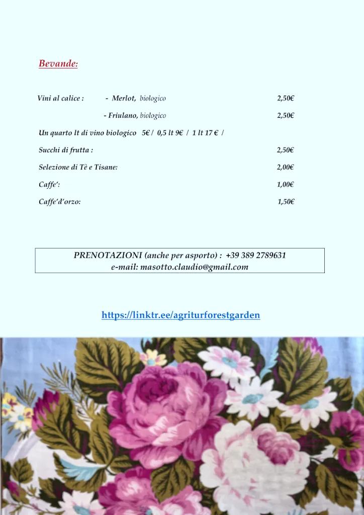Menu_Ristorante Agriturismo Forest Garden_San Daniele del Friuli_immagine_3