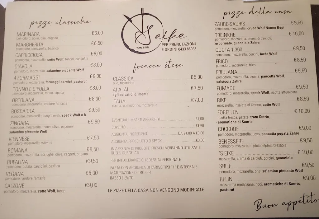 Menu_Ristorantino Degustazione & Pizza 'S EIKE pame stifl_Sauris di Sotto_image_1