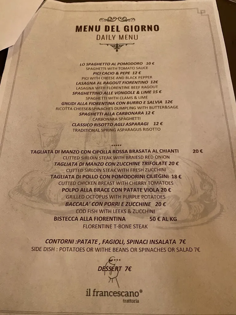 Menu_Il Francescano Tavern_Santa Croce_image_3