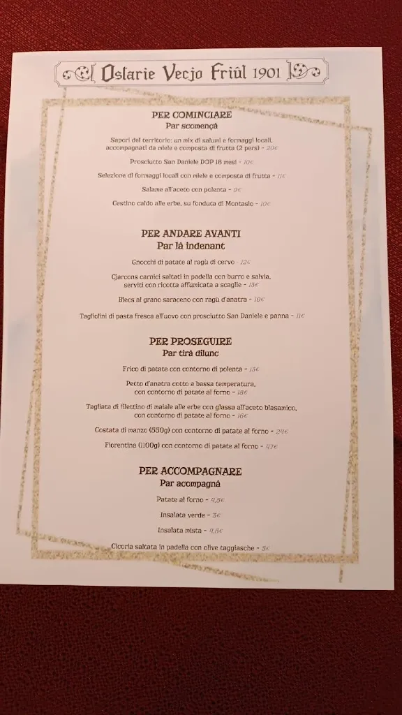 Menu_Ostarie Vecjo Friûl 1901_Sedegliano_image_1