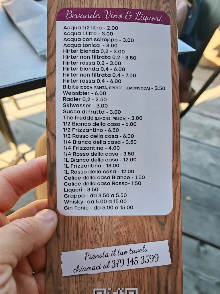 Menü_La Baita Sonne Sappada_Sappada_Bild_2