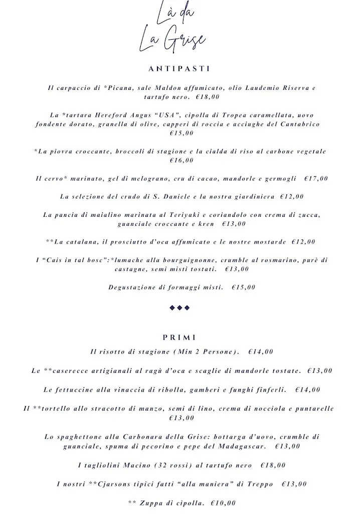 Menu_Osteria Ristorante La da La Grise_Talmassons_image_1