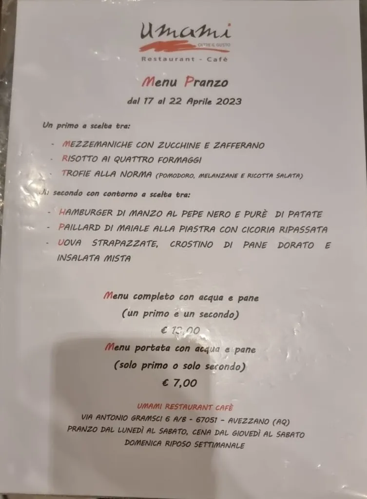 Menu_Umami Restaurant Cafè_Avezzano_immagine_1