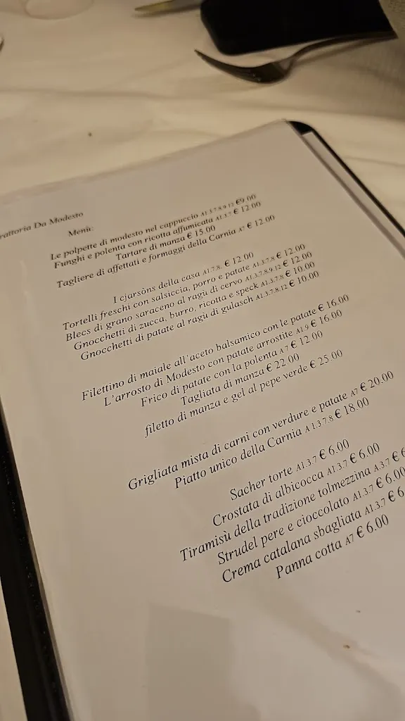Menu_TRATTORIA DA MODESTO_Tolmezzo_image_1
