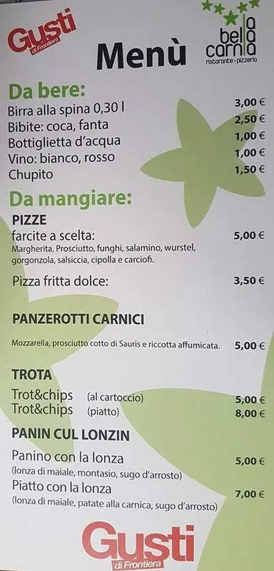 Menu_Pizzeria Ristorante La Bella Carnia_Tolmezzo_image_2