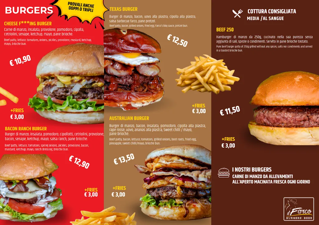 Menu_IL FARCO -- Burgers and beer_Tolmezzo_immagine_2