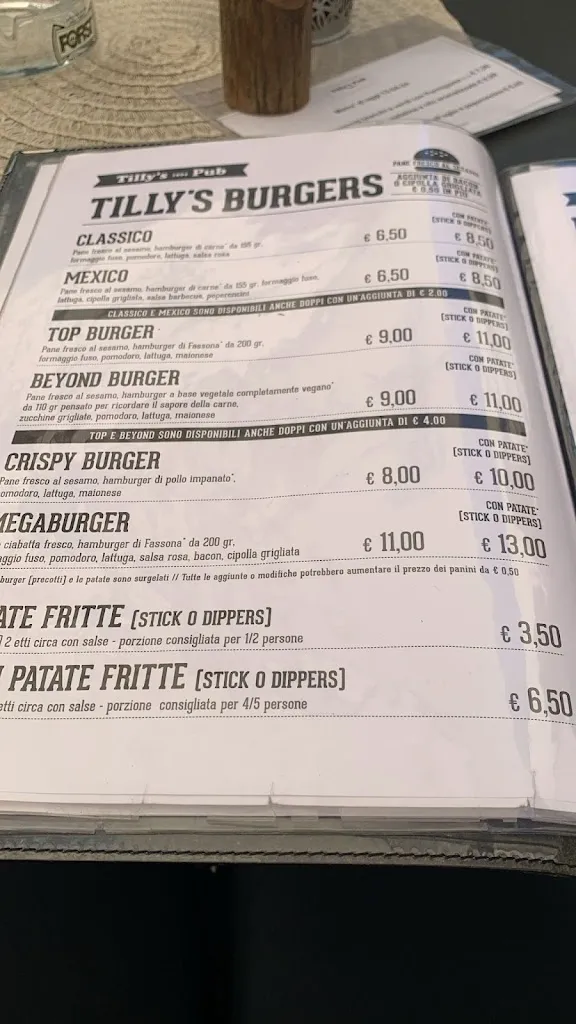 Menu_Tilly's Pub_Tolmezzo_image_1