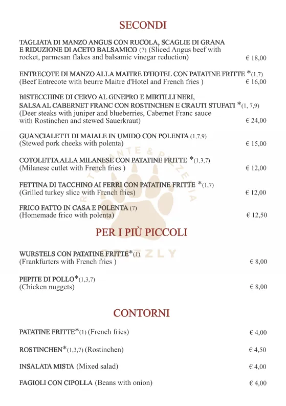 Menu_Ristorante Pizzeria Grizzly_Villa Santina_image_3