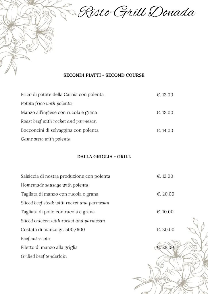 Menu_Ristorante Donada_Villa Santina_image_1