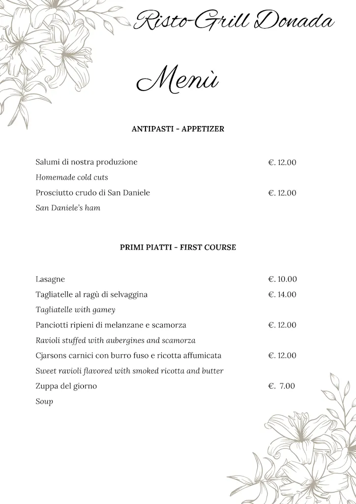 Menu_Ristorante Donada_Villa Santina_image_2