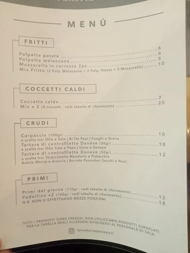 Menu_La Trattoria dei Sapori_Acilia-Castel Fusano-Ostia Antica_image_1