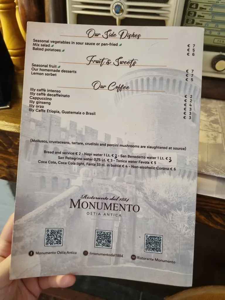 Menu_Ristorante Monumento dal 1884_Acilia-Castel Fusano-Ostia Antica_image_2