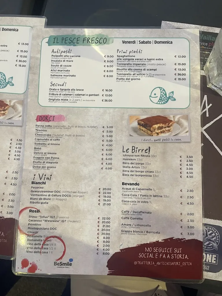 Menu_Osteria Antichi Sapori_Acilia-Castel Fusano-Ostia Antica_image_1