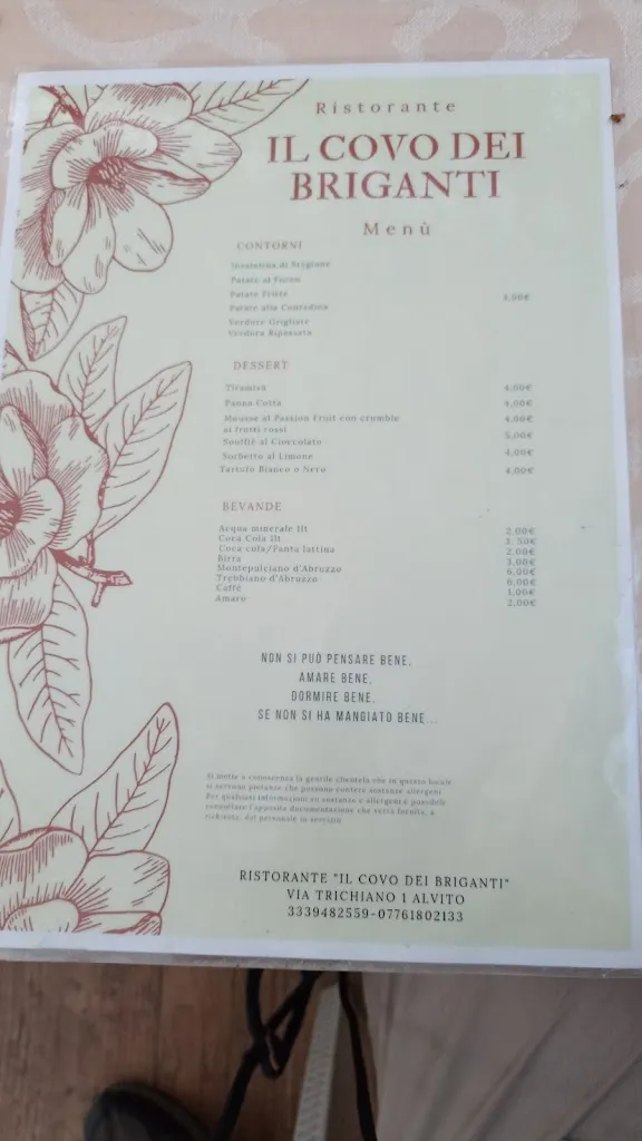 Menu_Il Covo dei Briganti_Alvito_image_3