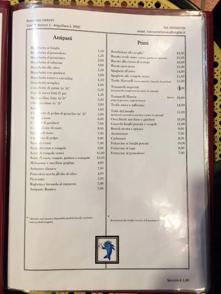 Menu_Ristorante Harvey_Anguillara Sabazia_immagine_4