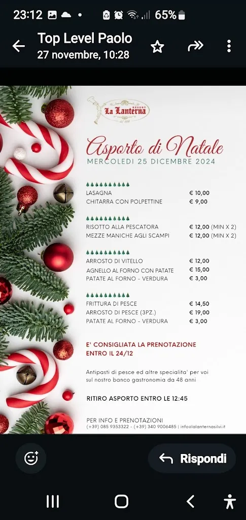 Menu_Hotel. La Lanterna. Ristorante Specialità Pesce. Pizzeria_Silvi_image_1