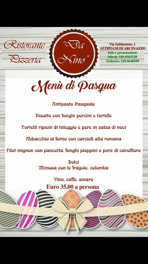 Menu_Ristorante Pizzeria da Nino_Arcinazzo Romano_immagine_3