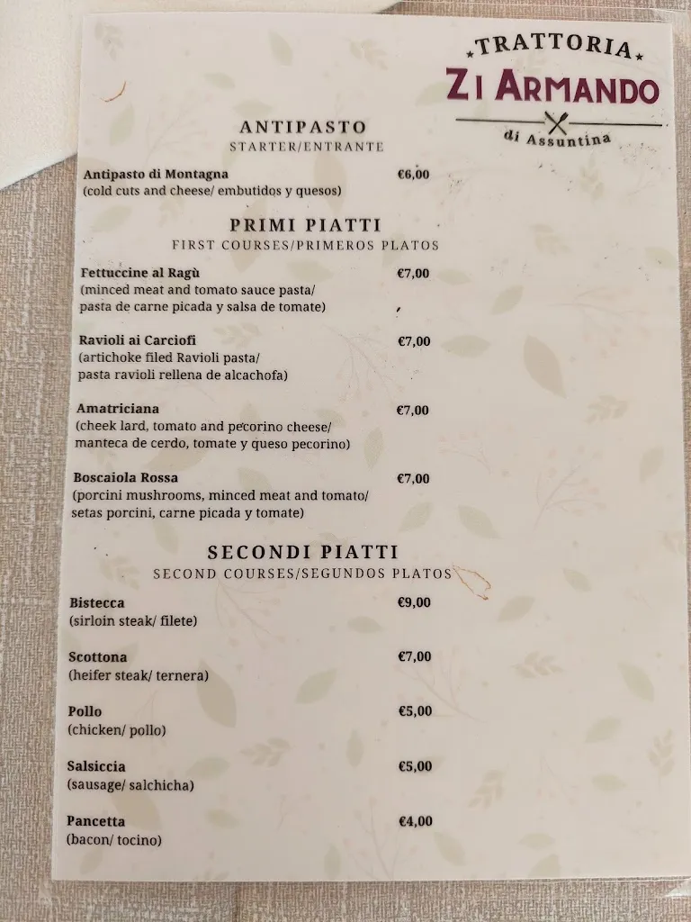 Menu_Trattoria Zi Armando_Aprilia_imagen_1