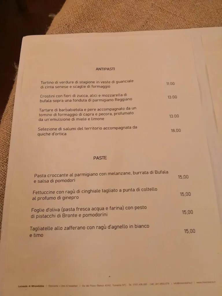 Menu_Locanda Di Mirandolina B&B Ristorante_Arlena di Castro_immagine_2