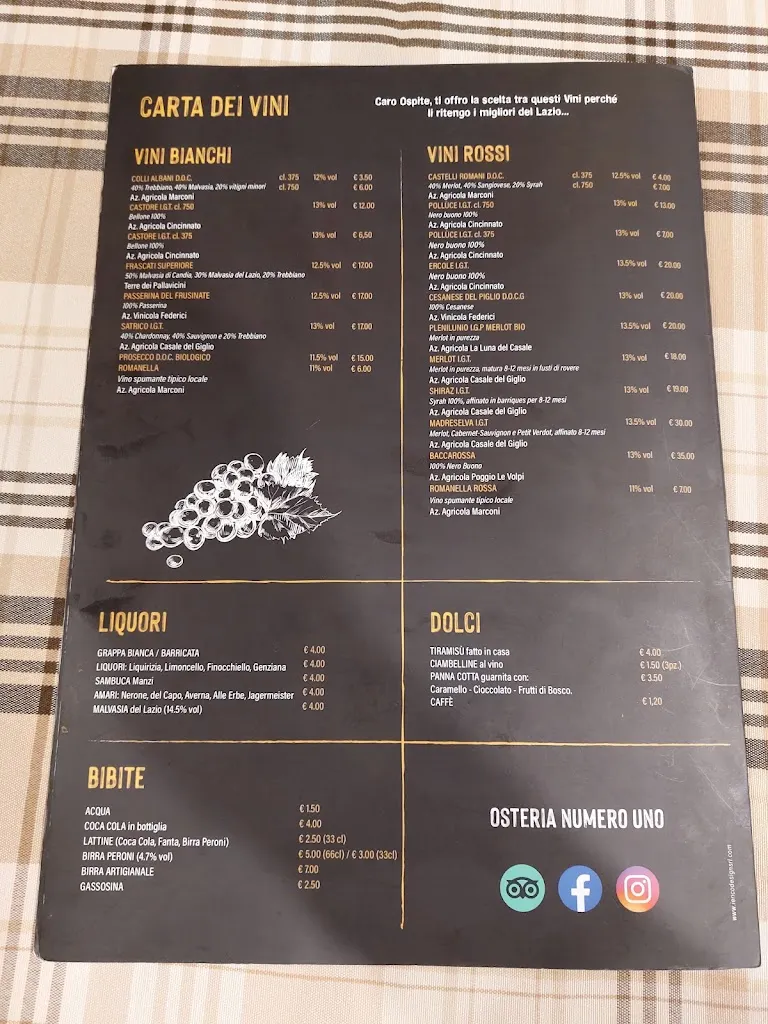 Menu_Osteria n°1_Ariccia_image_1