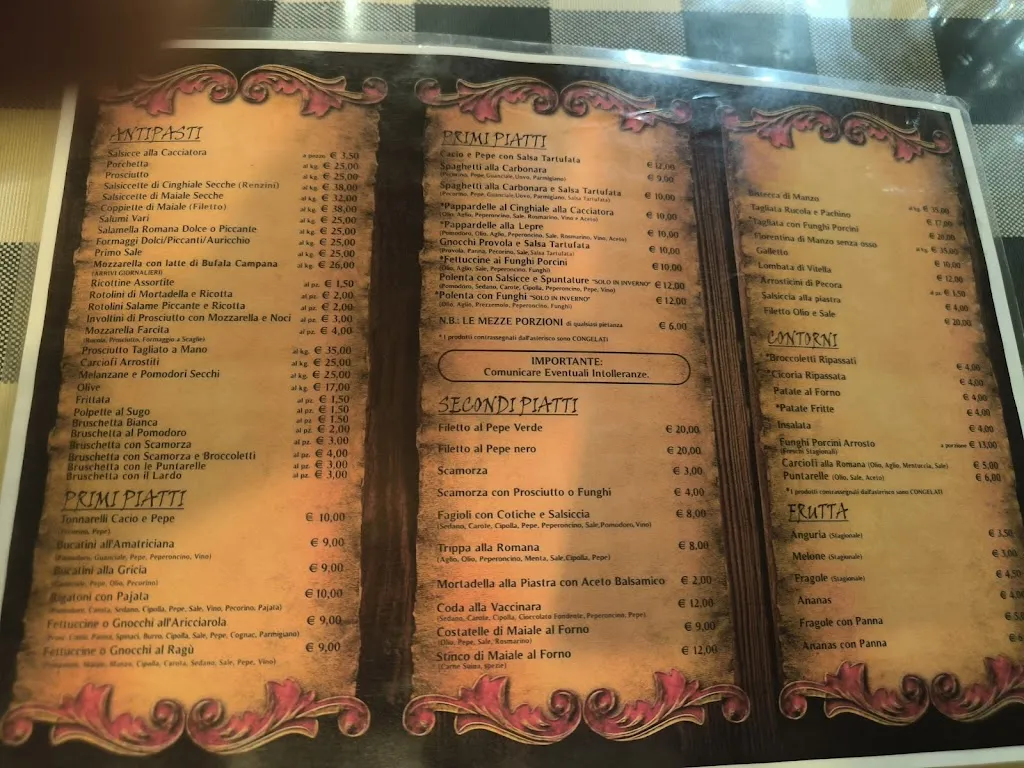 Menu_Osteria l'Aricciarola_Ariccia_image_2