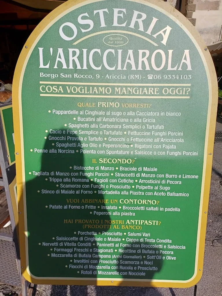 Menu_Osteria l'Aricciarola_Ariccia_image_4