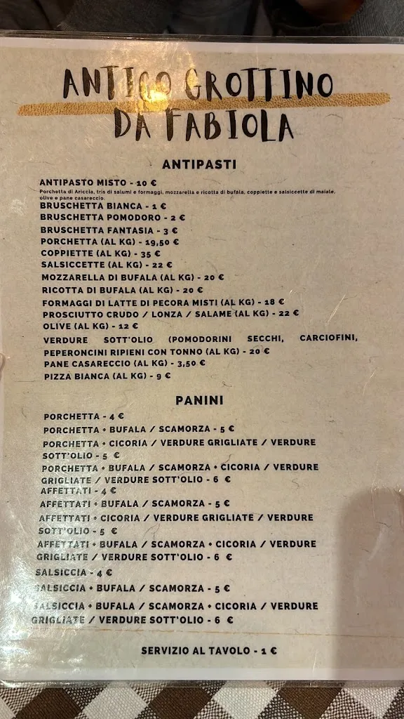 Menu_Fraschetta Antico Grottino_Ariccia_image_1
