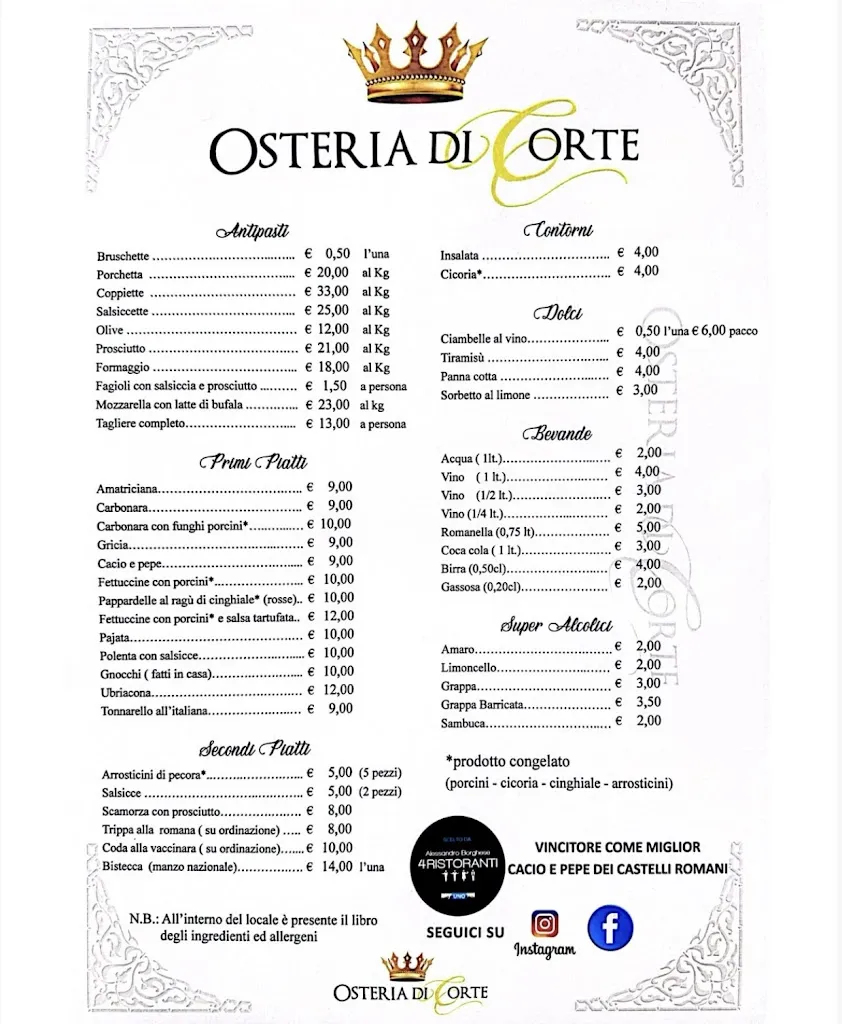 Menu_Osteria Di Corte_Ariccia_image_1
