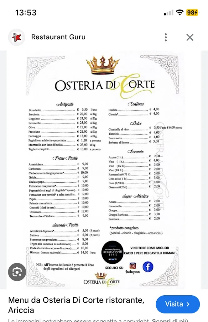 Menu_Osteria Di Corte_Ariccia_image_2