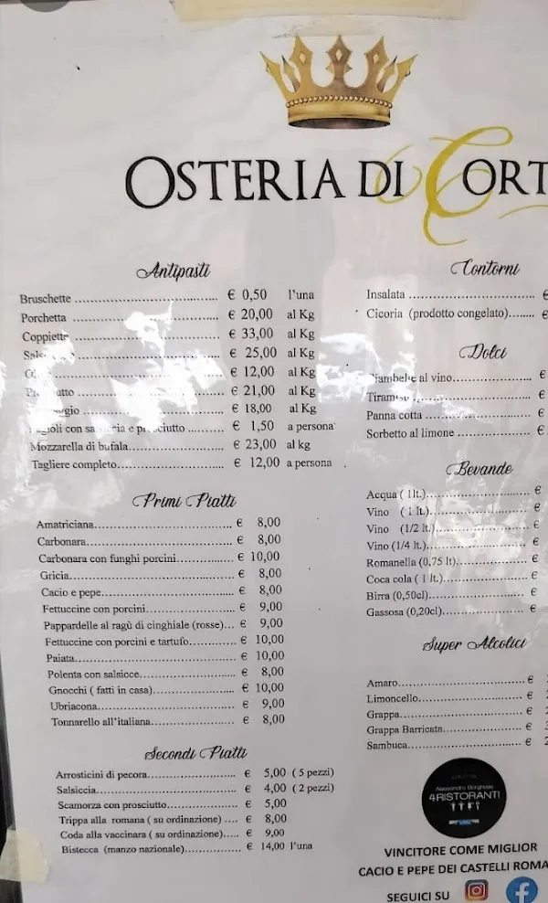 Menu_Osteria Di Corte_Ariccia_image_3