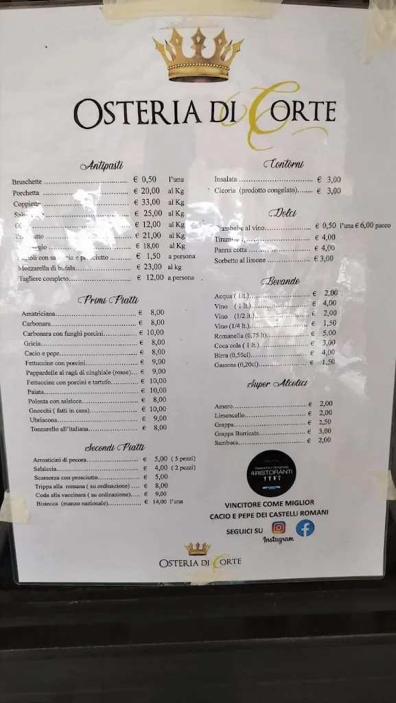 Menu_Osteria Di Corte_Ariccia_image_4