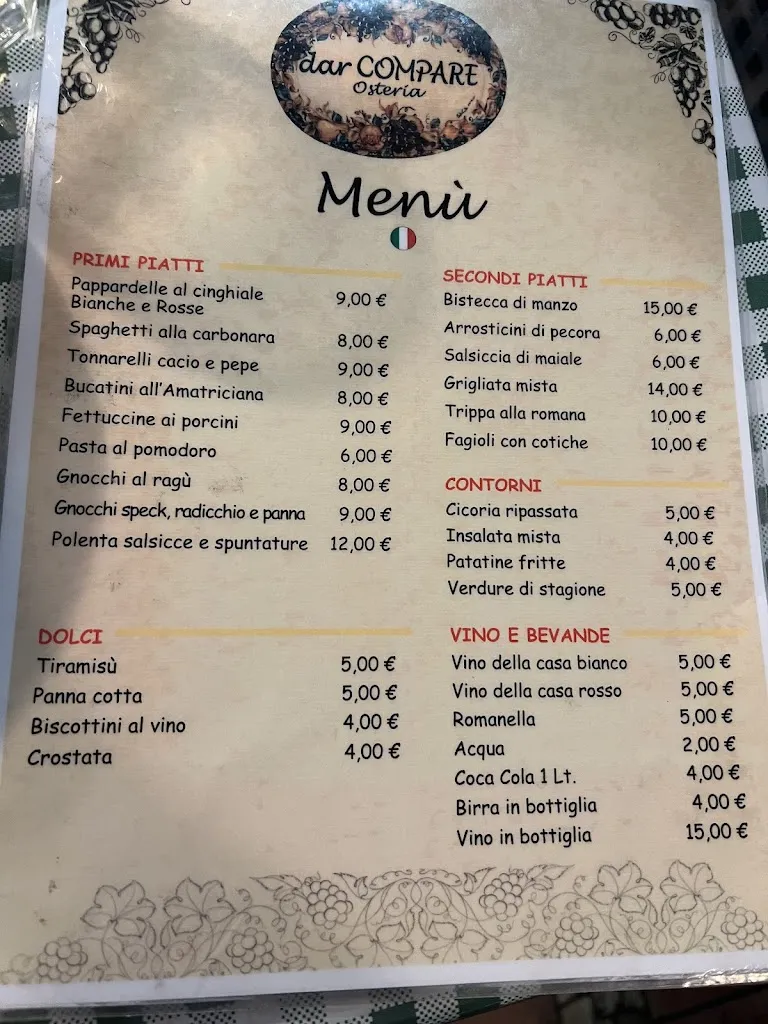 Menu_Osteria Dar Compare_Ariccia_immagine_1