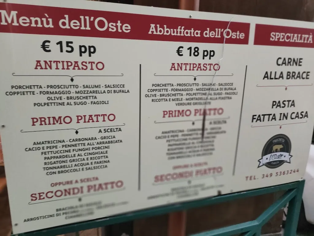 Menu_FRASCHETTA L'OSTE di ARICCIA_Ariccia_image_3