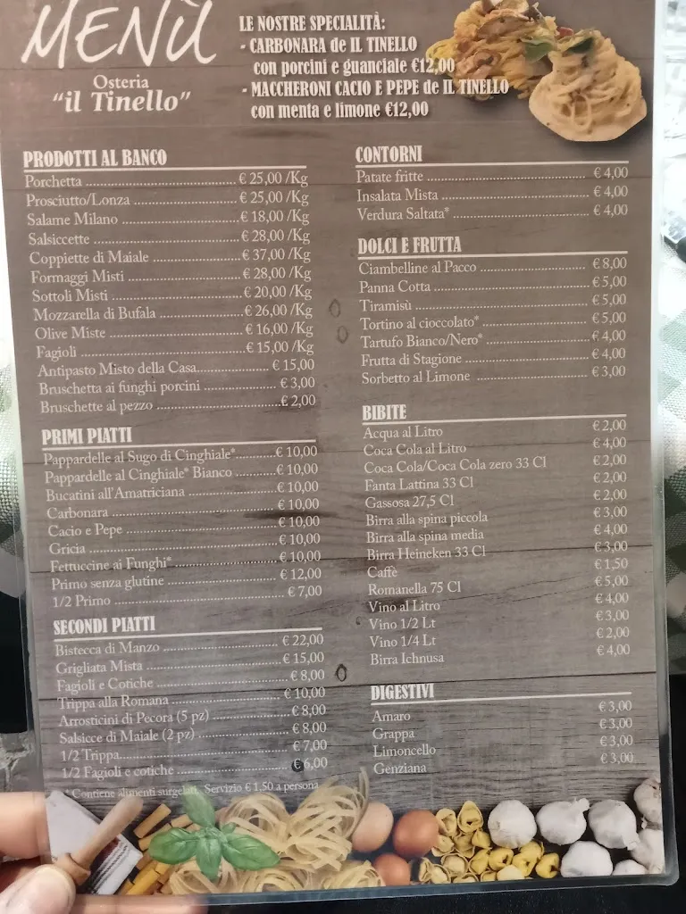 Menu_Osteria il tinello_Ariccia_image_1